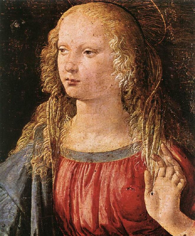 Annunciation (detail) dfe, LEONARDO da Vinci